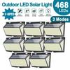 468LED Solar Power PIR Motion Sensor Wall Light 3 Working Modes Waterproof Security Solar Lights for Garden Path Yard Garage