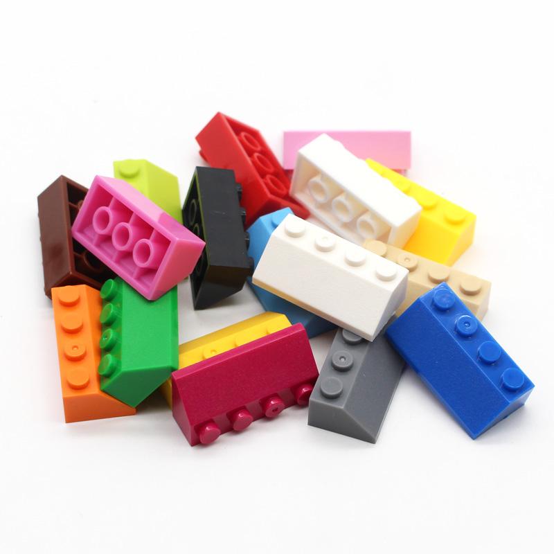 100 ks MOC Tehla Sklon 45 2x4 3037 DIY Vzdelávacia Stavebná Kocka Kompatibilná s Assembles Častice Hromadné Hračky