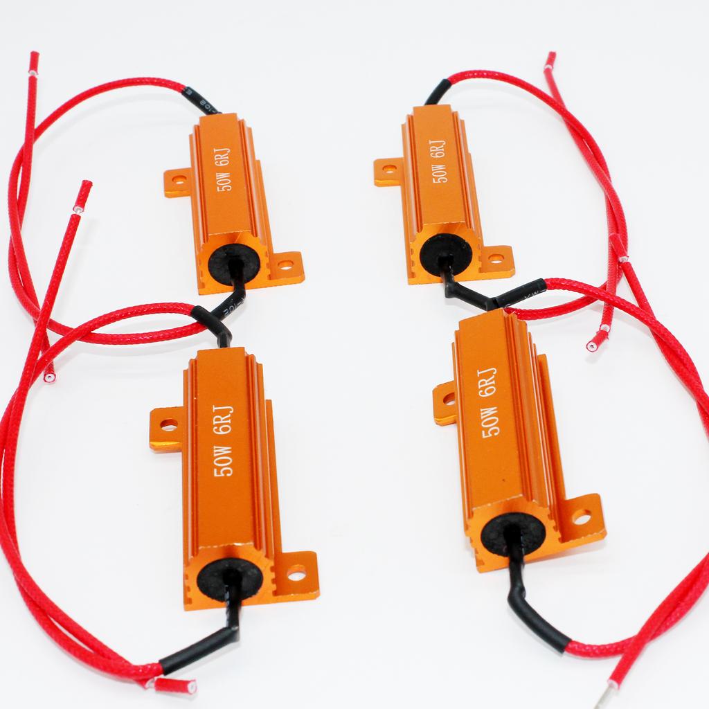 4Pcs 6PC 2PC 50W 6Ohm 6RJ for DC 12V Car Load Resistor Error Canceller LED Decoder Canbus Free Wiring Canceller Decoder Light