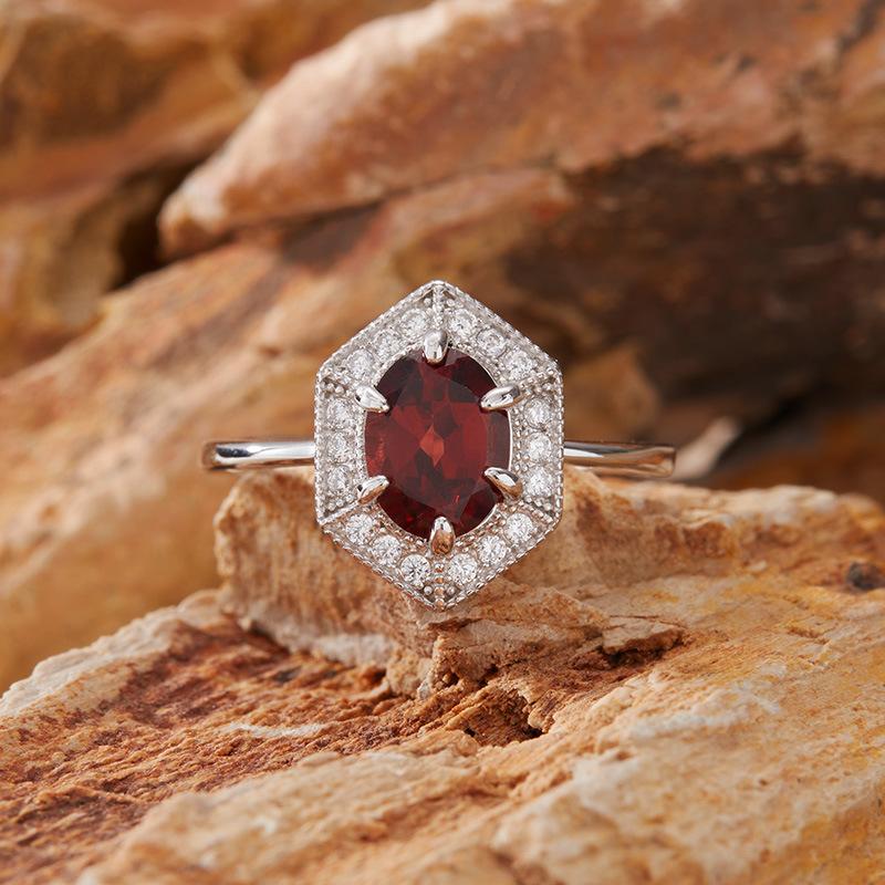 S925 Sterling Silver Natural Color Treasure Citrine Amethyst Ring Female Topaz Peridot Earrings Index Finger Ring