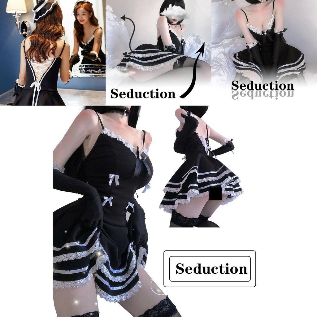 Ensemble de Costume de Robe de Servante Lolita Adulte Enchanteresse Idéal Pour les Passionnés d'Anime