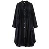 Langarm Übergröße Schwarz Vintage Neu in Kleider für Damen lässig locker Frühling Herbst Hemdkleid