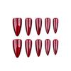 30-Piece Red Cat Eye Halloween Press-On Nails Set: Reusable Solid Color False Nails