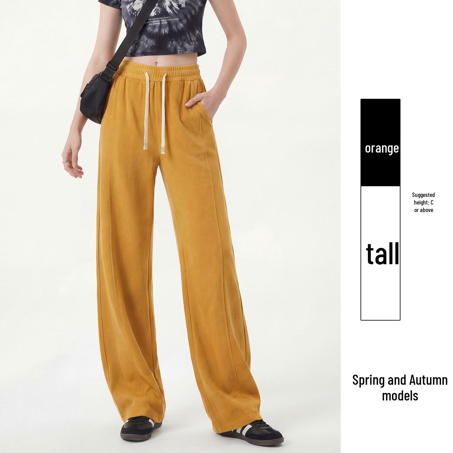 

2025 Spring Women s High-Waisted Wide-Leg Floor-Length Banana Pants - Loose Fit for Plus Size XXL