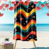 Colorful Waves and Stars Pattern Beach Towel Beach Towel Quick-drying for Travel Outdoor Sports Jogging Beach and Swimming