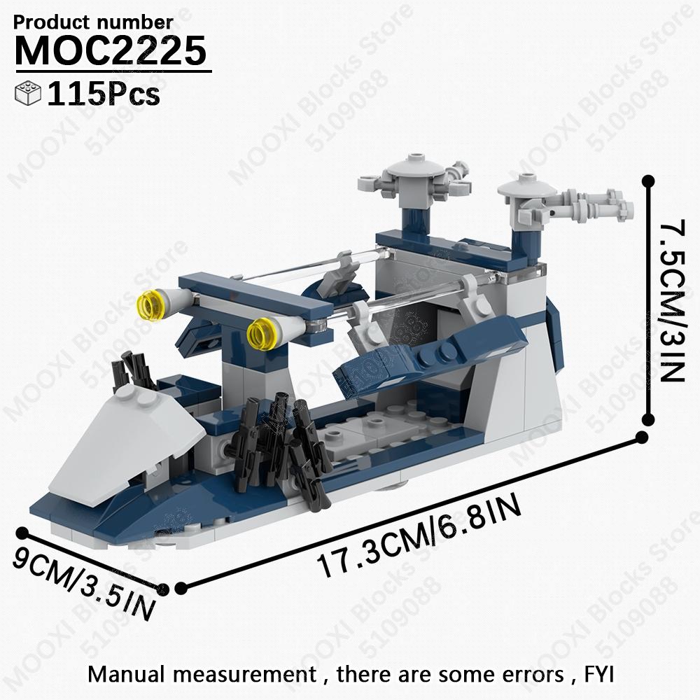 MOOXI Star Wars Mech Veicolo Cannone Carro Armato Armi Nave da Trasporto Soldati Modello Mattoncini Fai da Te Blocchi da Costruzione Assemblati Giocattolo per Bambini
