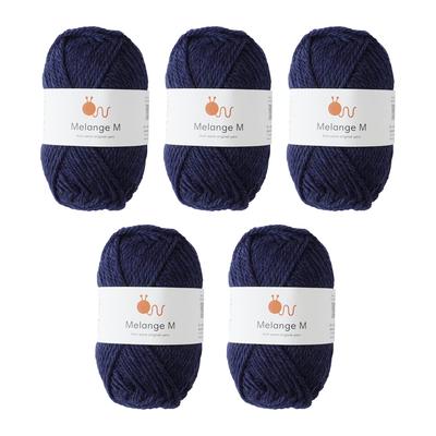 Raw Wool Melange Medium 30g 5 Navy Yarn, Weight, (60m), 60% Wool, 40% Acrylic, Balls,