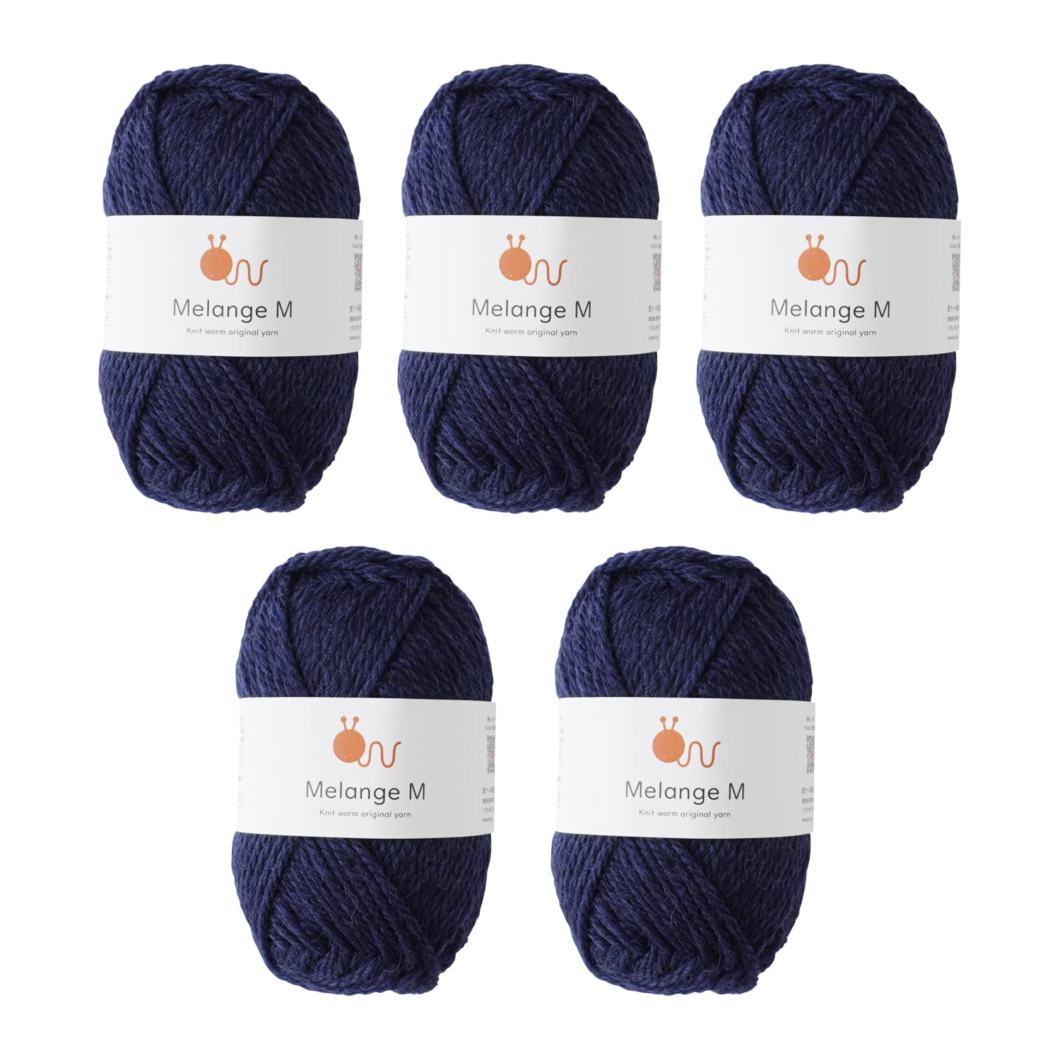 

Raw Wool Melange Medium 30g 5 Navy Yarn, Weight, (60m), 60% Wool, 40% Acrylic, Balls,