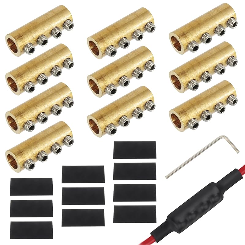 10Pcs 6 AWG Gauge Wire Connector Nut Kit, 80A Splicing Quick Wiring Connection Terminal, Circuit Connector Wire Connector with 20Pcs Screws and 10