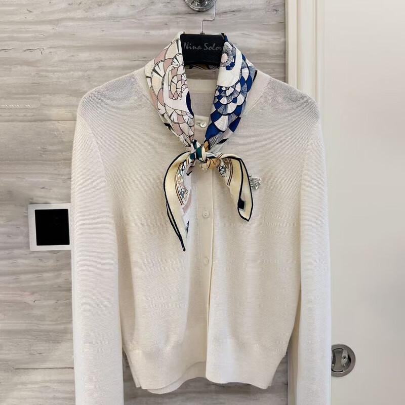 NINA SOLOR Floral Jacquard Silk Scarf