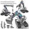 Hydraulic DIY Engineering Vehicle STEM Science Kit: Tracked Bulldozer Excavator Toy
