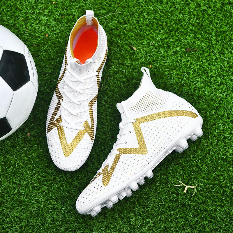 Outdoor Sports Training Shoes Plus Size 35-47 FG/TF Men's Outsole Football Shoes Men's High Top Football Boots Breathable