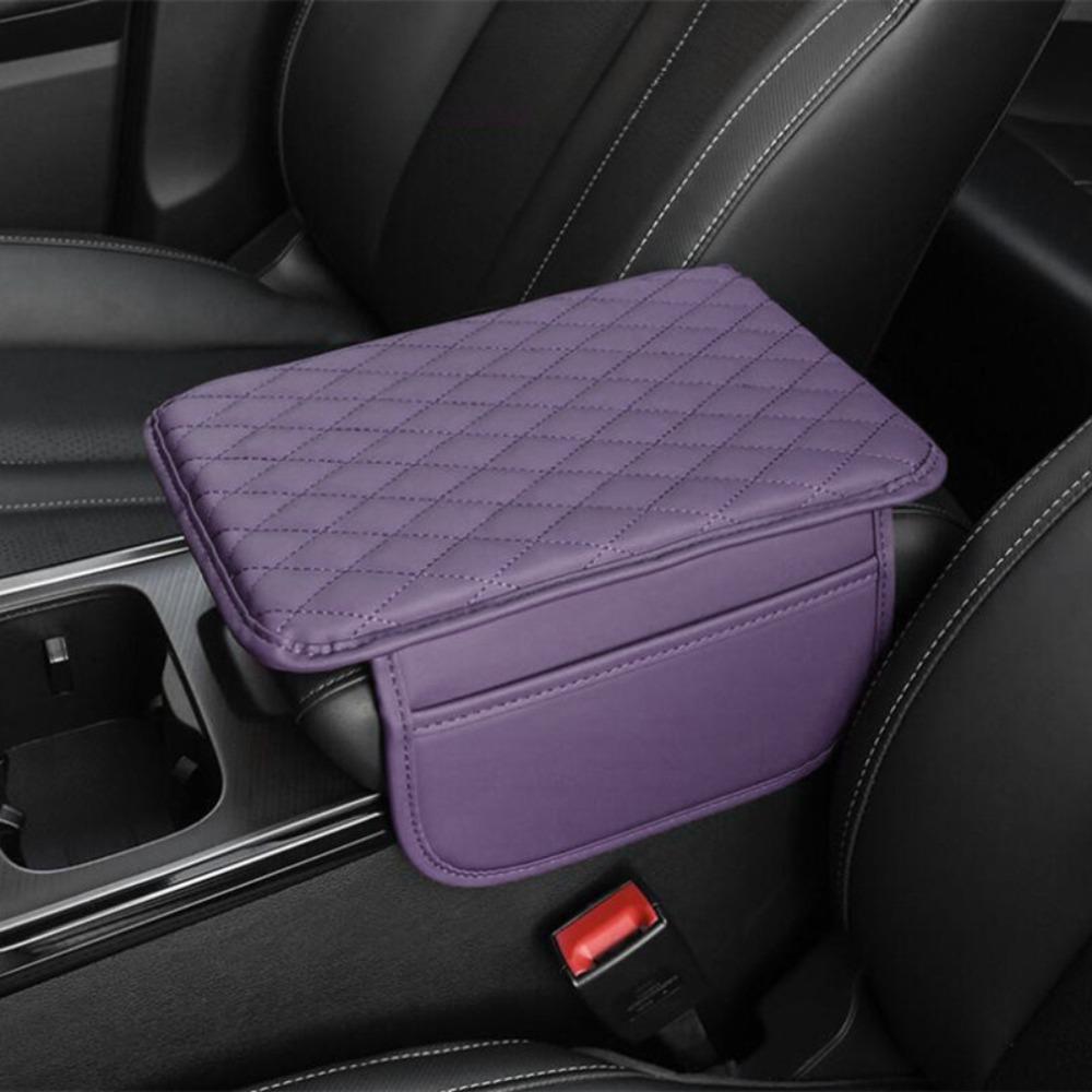 PU Leather Center Console Protector Cover Universal Armrest Storage Car Accessories