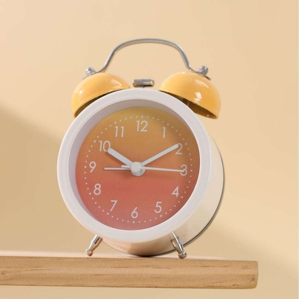 Creative Metal Twin Bell Alarm Clock with Luminous Battery Operated Loud Alarm Clock Colorful Desk Alarm Clock Student Dorm
