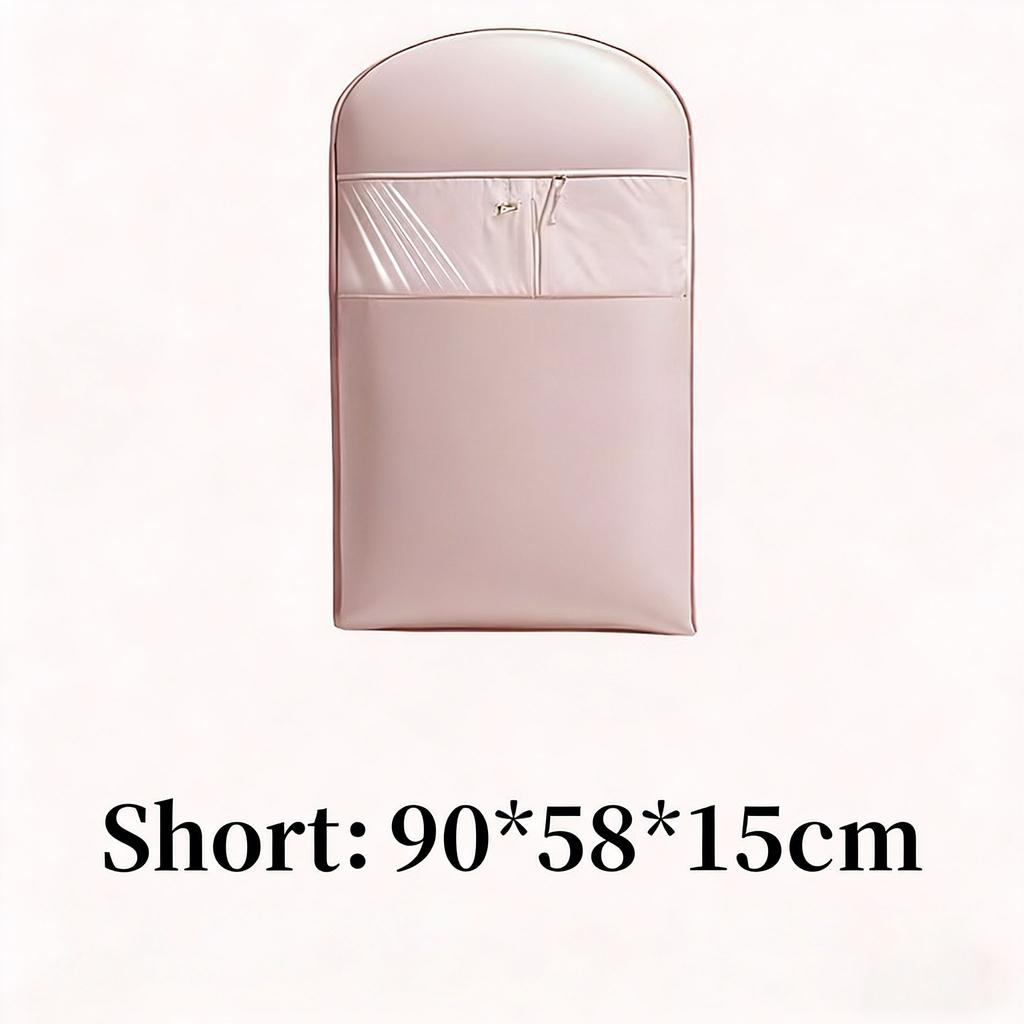 Cost-Effective Beige Compression Hanging Bag, 40% Space-Saving Vacuum Seal, See-Through Luxury Storage with Durable Zipper