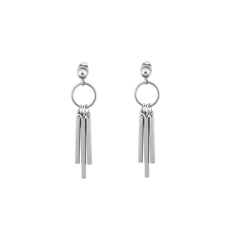 

Cylindrical Titanium Steel Ear Clips: Stylish No-Pierce Earrings for Trendy Men