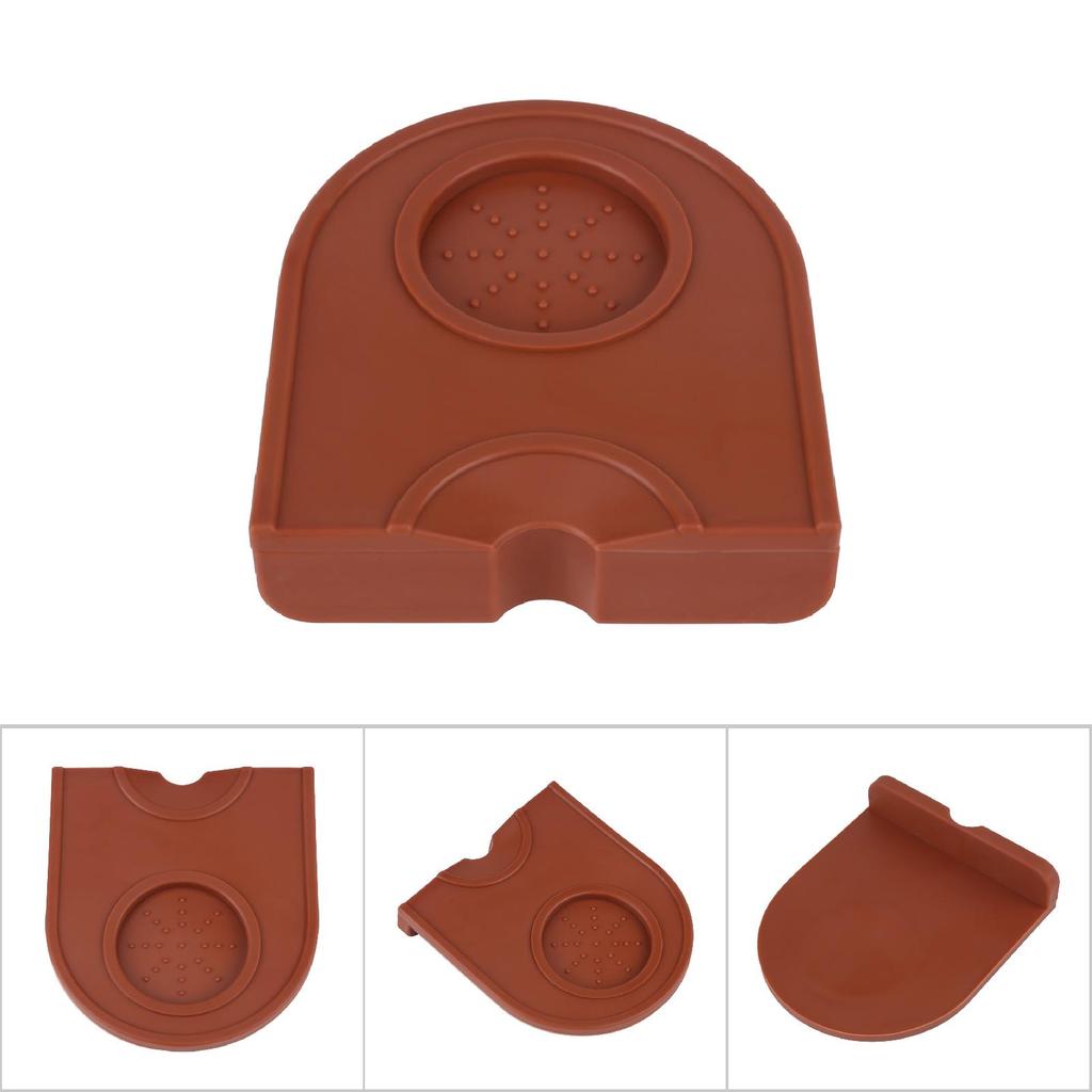 Black Multi function Thicken Anti skid Coffee Tamper Holder Silicone Pad Mat(Black)