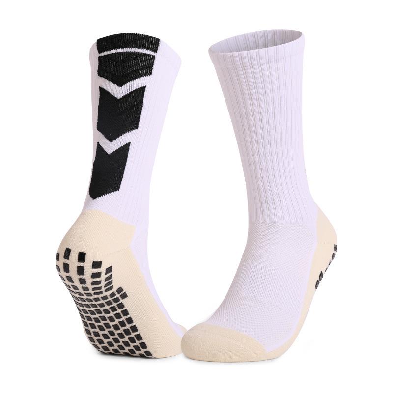 

Mid-Calf Arrow Style Football Socks: Sweat-Wicking, Odor-Resistant, Anti-Slip with Gel Dot Technology. With Gel Anti-slip Dot белый