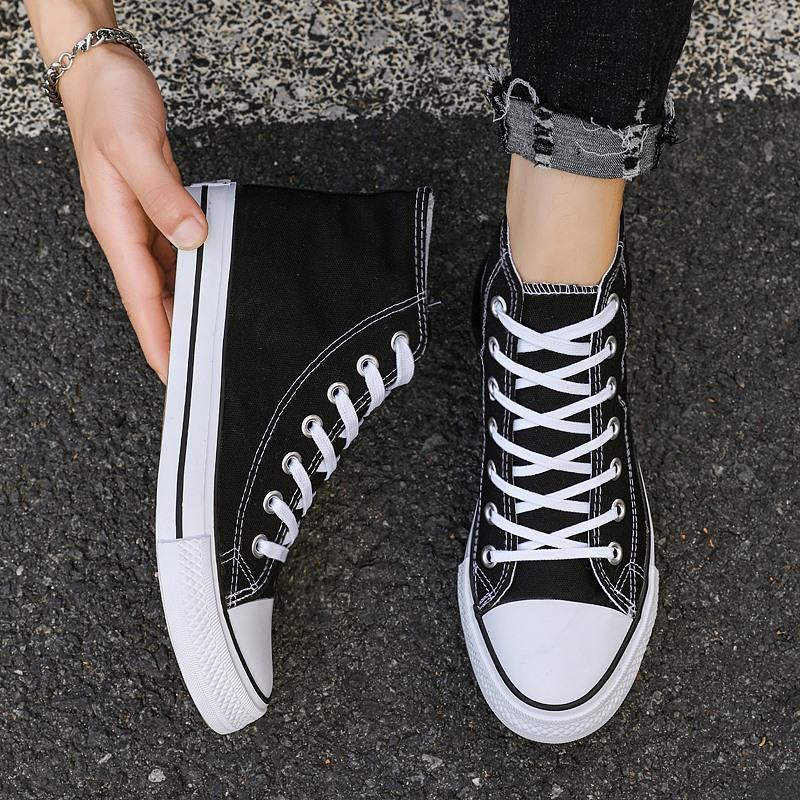 

Высокие парусиновые туфли мужские корейские версии модные универсальные студенческие модные туфли повседневные тканевые туфли для мальчиков скейтборд обувь с высоким воротом мужская обувь 41