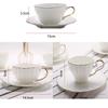 Bone China Coffee Cup and Plate Handmade Gold Embossed Ceramic Cup European Afternoon Tea Ceramic Cup Plate Porcelain Tea Mug