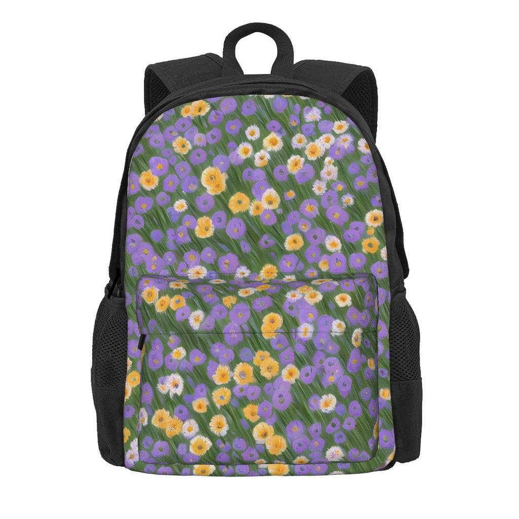Roses Floral Backpack Pink Flowers Print Travel Backpacks Women Men Kawaii School Bags Design Big Rucksack