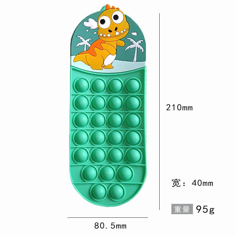 Cartoon Silicone Pencil Case Pop It Fidget Toy Stress Relief Multifunctional Stationery