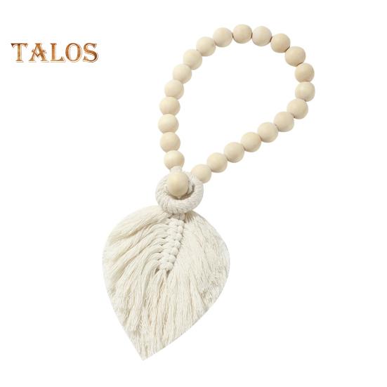 

Деревянная бусина с кисточками, занавеска на подхвате в стиле бохо, элегантный деревенский фермерский дом, декор для гостиной, спальни, держатель для занавесок, держатель для дома, товары для дома S