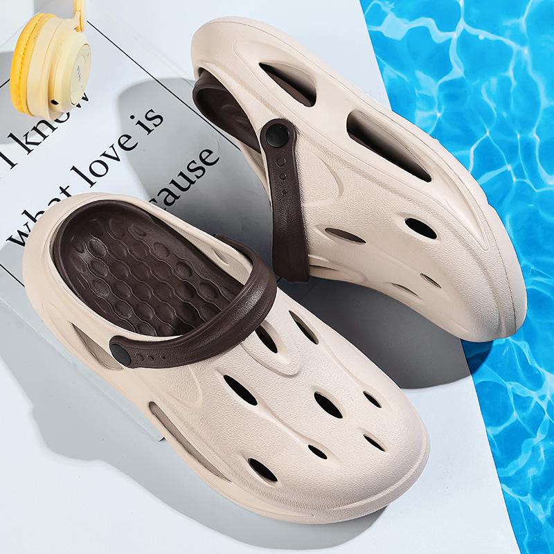 Hole shoes men's new summer platform travel beach bag head sandals outside