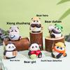 Adorable Resin Wood Carving Panda Figurine. Creative and Exquisite Panda Decorative Item for The Desktop. Cultural and Creative Product.
