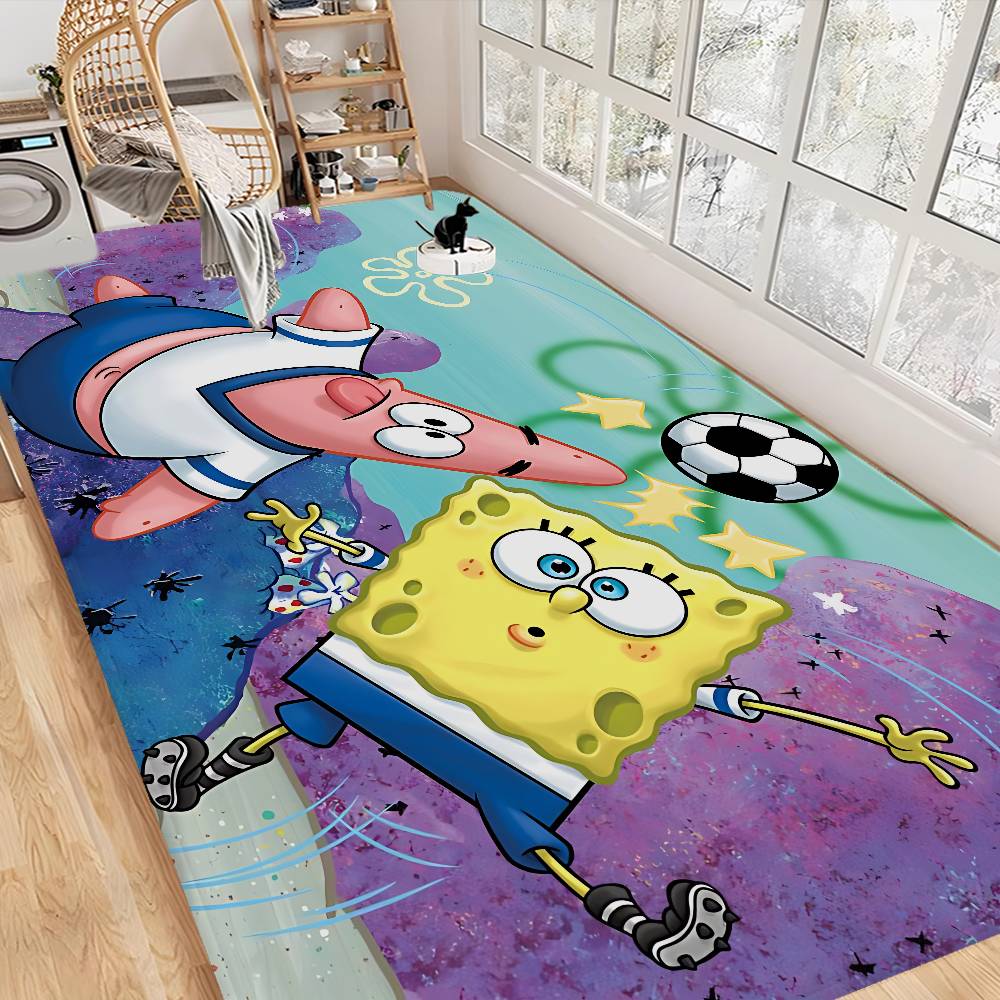 S-spongebob Hallway Carpet Non-Slip Laundry Room Mat Laundry Decor Balcony Child Living Room Bedside Area Rugs