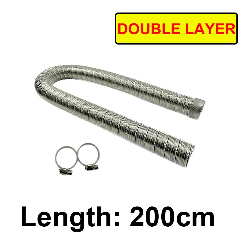 24mm 60cm 100cm 150cm 200cm 300cm Double Layer Air Diesel Parking Heater Stainless Steel Car Exhaust Pipe Truck Tube Vent Hose