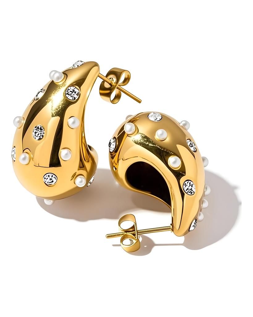 Pinkdudu Fashion Rhinestone Paved Alloy Drop Earring Classic Retro Water Drop Dangle Earrings  for Women Jewelry Gifts PD1824