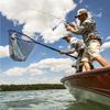Xipruo Portable Large Hand-held Fishing Net with Silicone Bag & Aluminum Rod for Sea and Raft Fishing