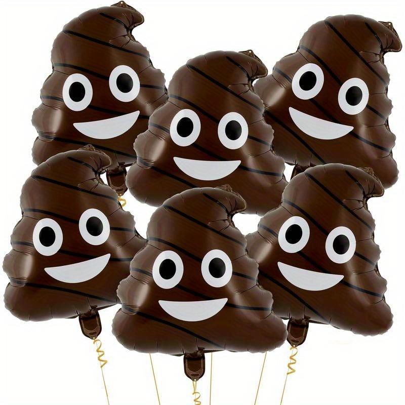 5pcs Funny Poop Theme Holiday Atmosphere Weird Balloon Poop Foil Balloons Children's Toys Birthday Party Decoration Poo Balloon