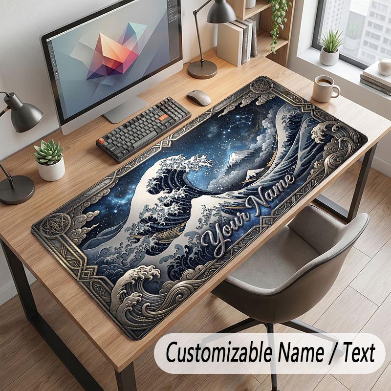 Octopus Sea Life Theme Customized Mouse Pad Personalized Print Name Text Desk Mat For Home Office Table Decor