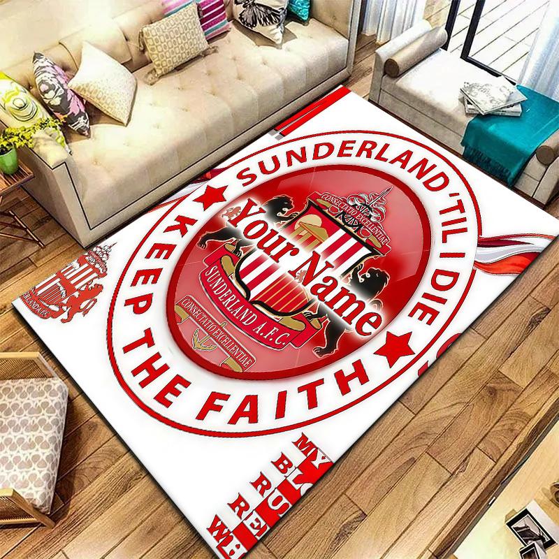 Sunderland futbolo klubo individualaus pavadinimo kilimas svetainei, miegamajam, namų sofos dekoravimui, vaikų žaidimų neslystanti grindų danga