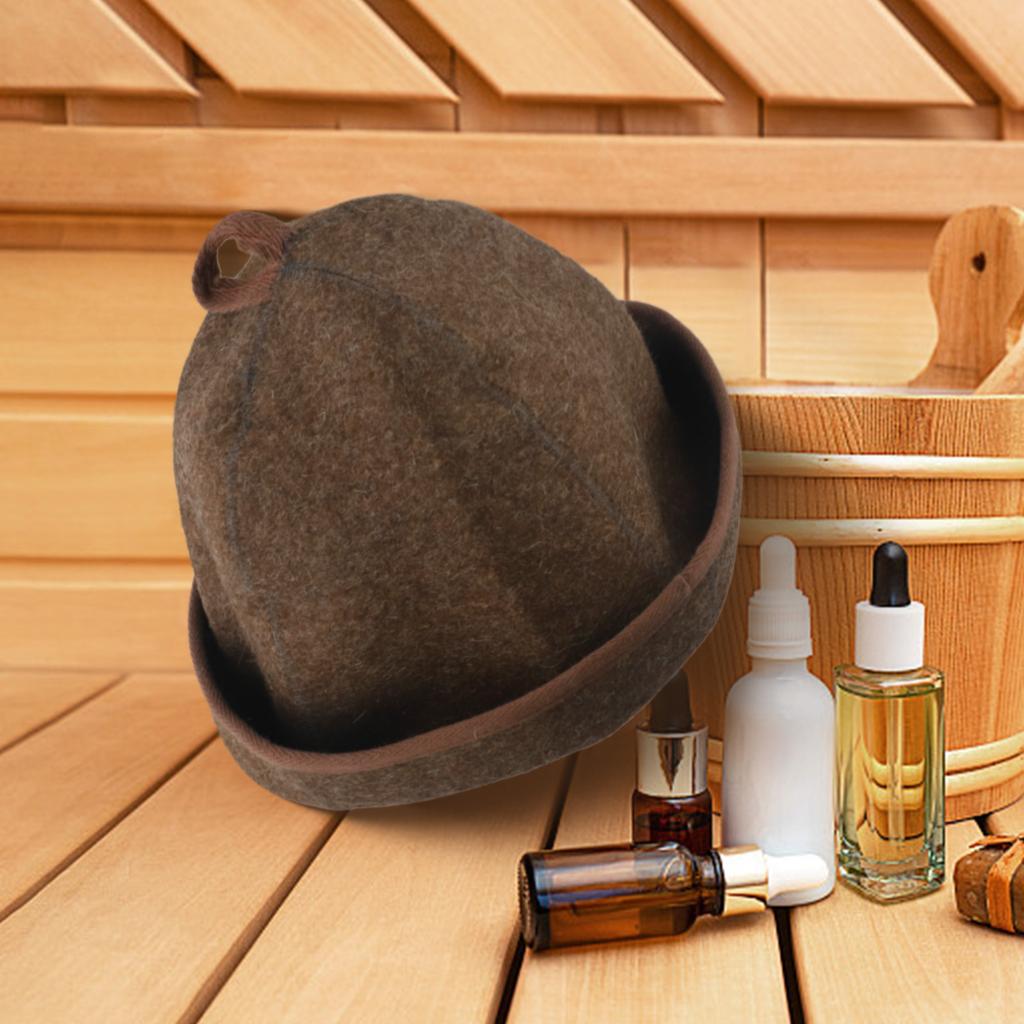 Sauna Kąpielowa Wełniany Kapelusz Pomieszczenie Banii Parowa Kapelusze Brązowy