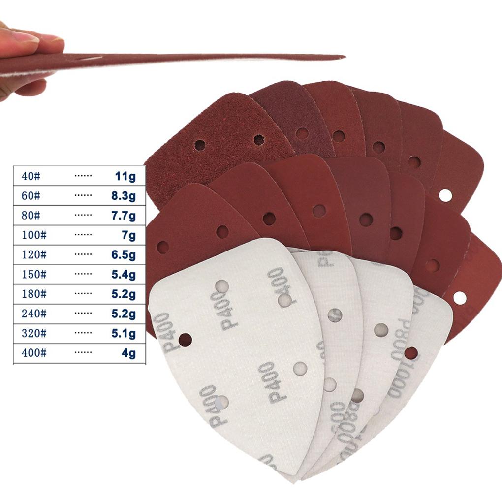 10x Sanding Palm Sheet Sander Pads Polish Sandpaper Grit Abrasive Discs Abrasive