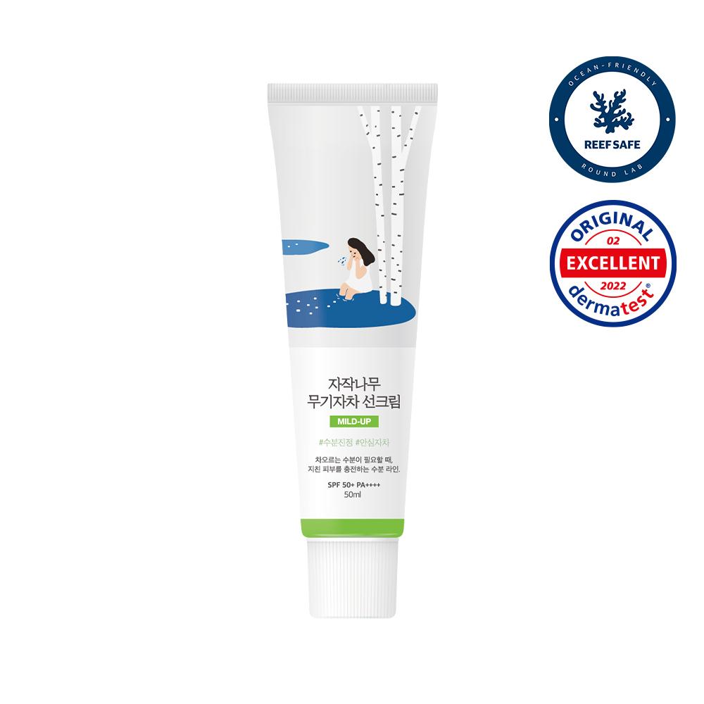 Round Lab Birch Mild Physical Sun Cream – Gentle UV Protection with Calming Hydration, Korean