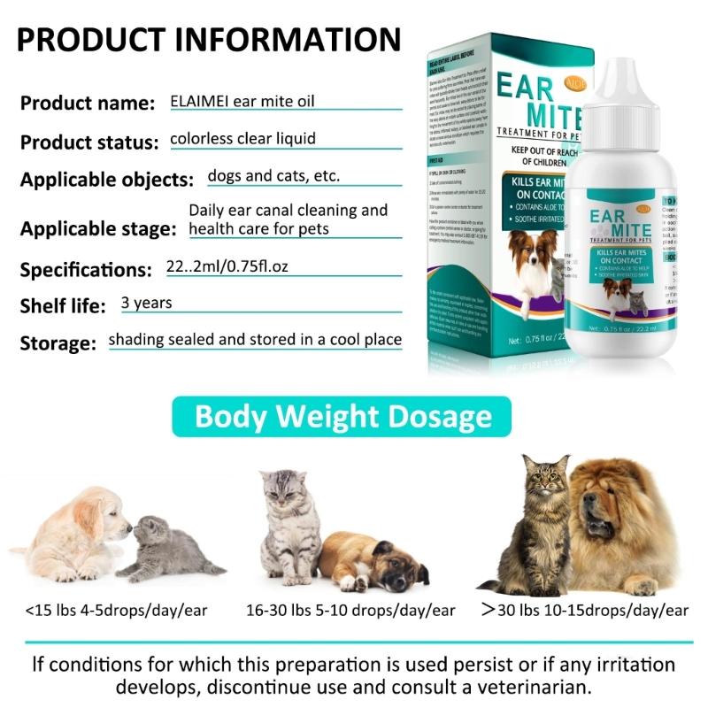Pet Ear Cleaners For Dogs Pet Ear Canals Dogs EarMite Oil Ear MiteTreatment For Dogs And Cats EarMite Pet Ear Wash