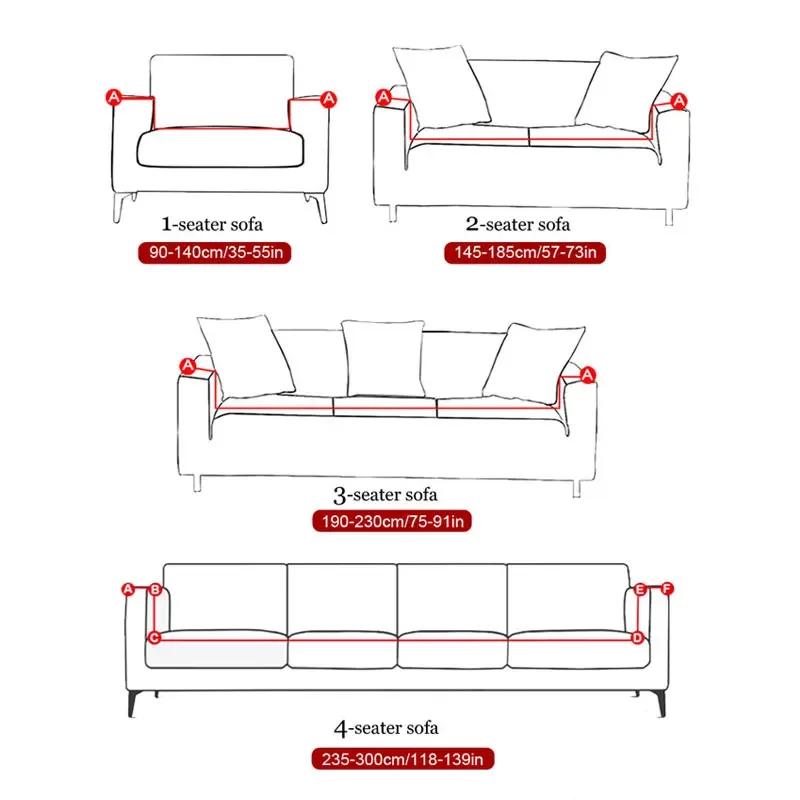 1/2/3/4 Seater Elastic Stretch Modern Sofa Covers for Living Room Sofa Couch Slipcovers Sectional Sofa Covers Housse De Canap