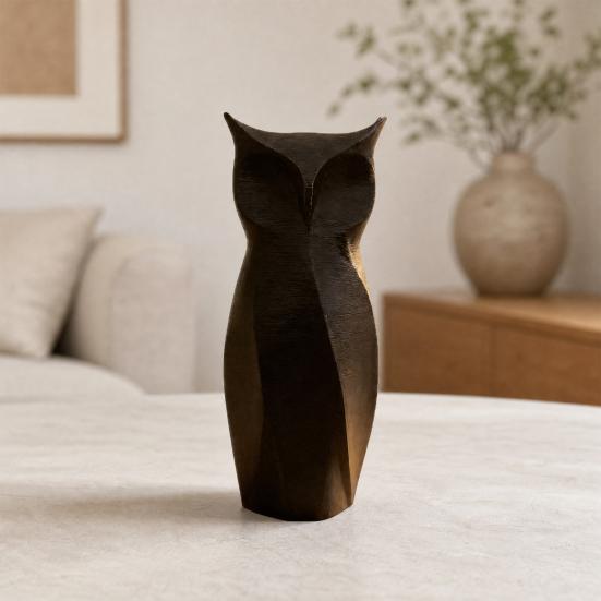 3D Printed Abstract Owl Figurine, Modern Minimalist Geometric Owl Statue, Decorative Bird Sculpture for Home Office Decoration
