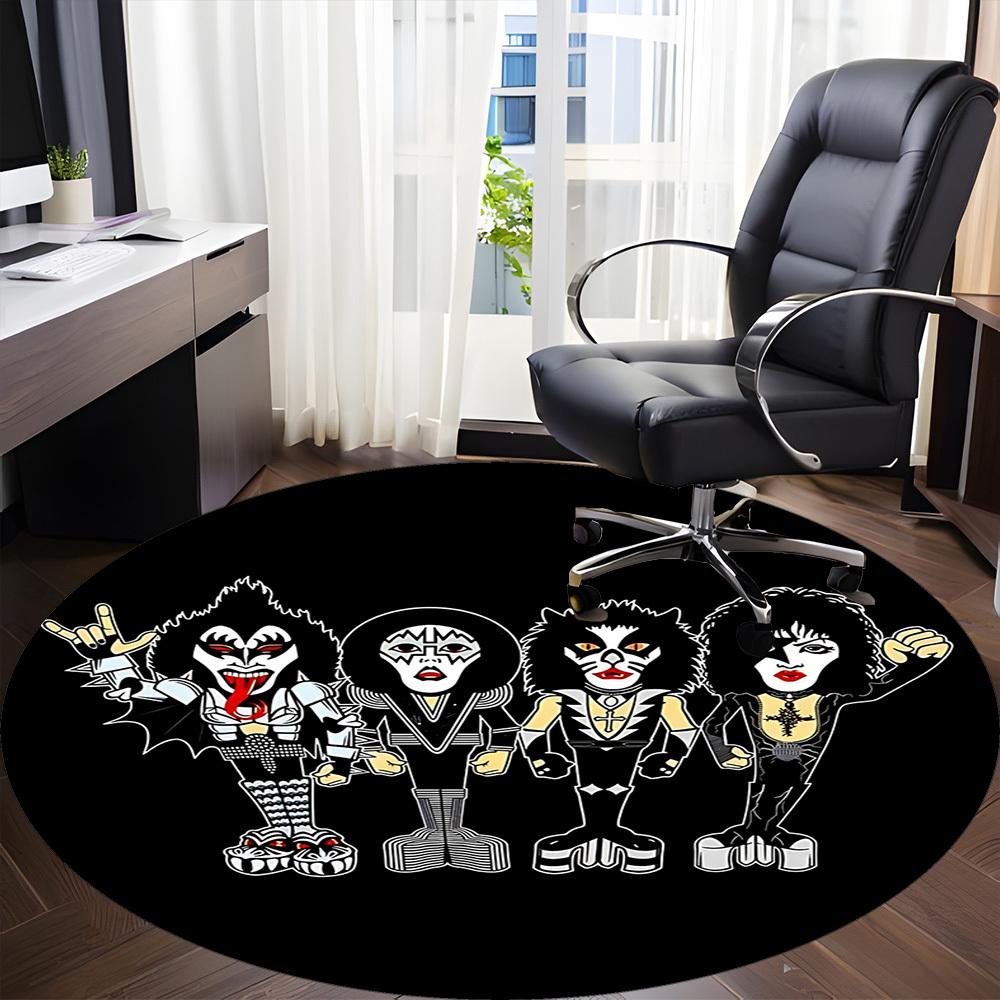 KISS Band Office Round Area Rug, Under Office Chairs Bedroom Living Room Home Decor  a1016279