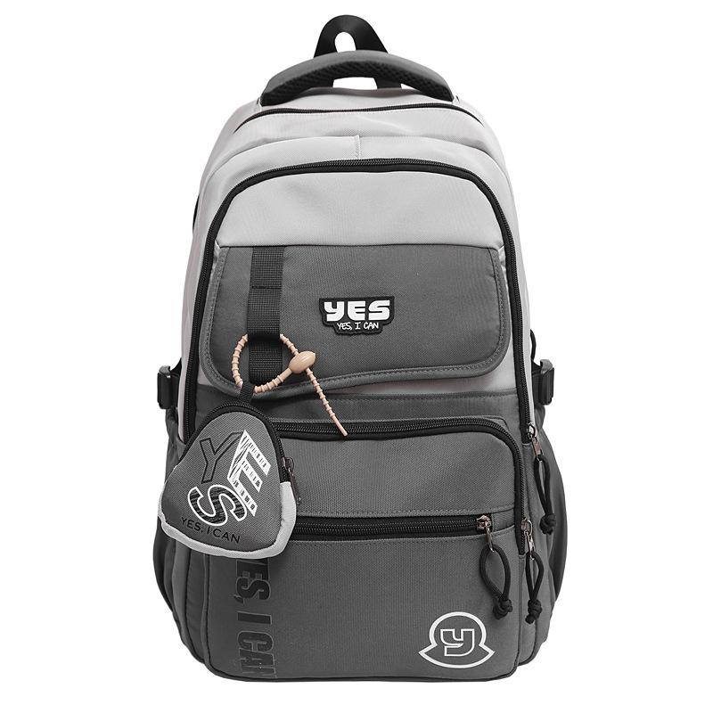 Schoolbag Student High Value Large Capacity School Bag Male Casual Backpack Outdoor Travel Computer Bag Simple Multifunctional Backpack
