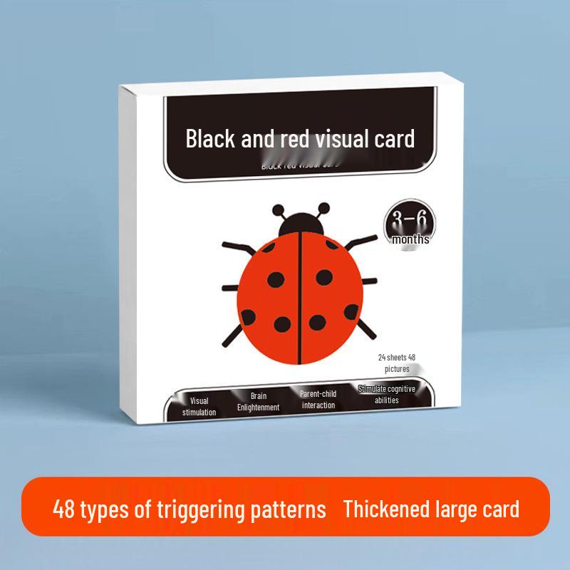 

Чорно-білі картки для візуальної стимуляції новонароджених: Іграшки для раннього розвитку та відстеження кольорів (0-3 міс)