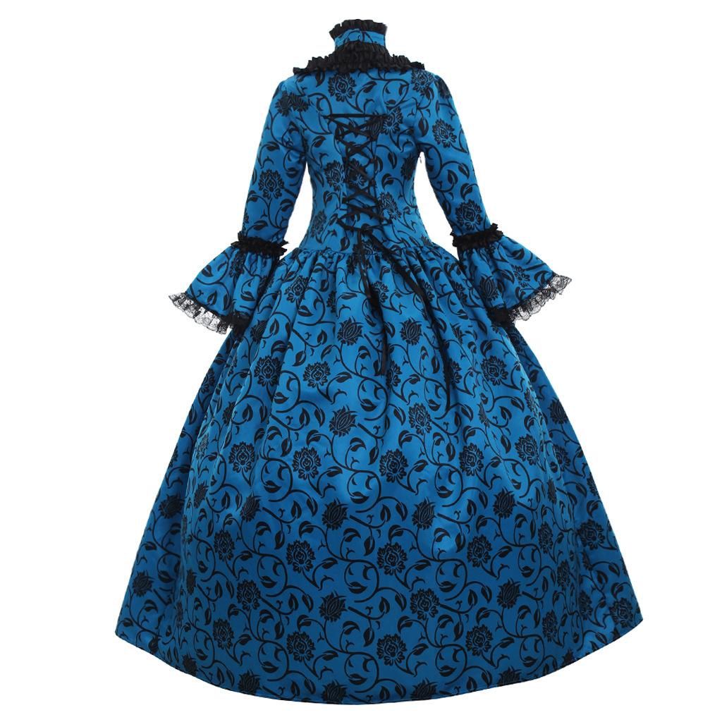 Victorian Renaissance Ball Gown, Medieval Gothic Lolita Long Sleeve Dress for Women, Halloween & Masquerade Parties