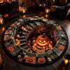 3D Halloween Round Rug Pumpkin Spider Web Floor Mat Gothic Home Dcor C