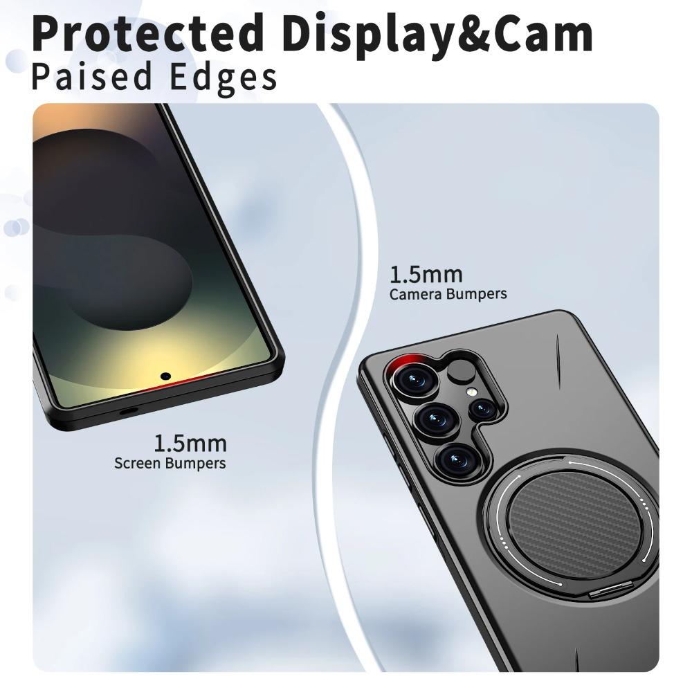 360° Magnetic Bracket Phone Case For Samsung Galaxy S25 Edge S24 S23 Ultra FE For Magsafe Shockproof Stand Holder Cover Funda