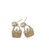 Pearl Zircon 3D Flower Basket Stud Earrings – Luxurious, Unique, Exquisite Fashion for Women