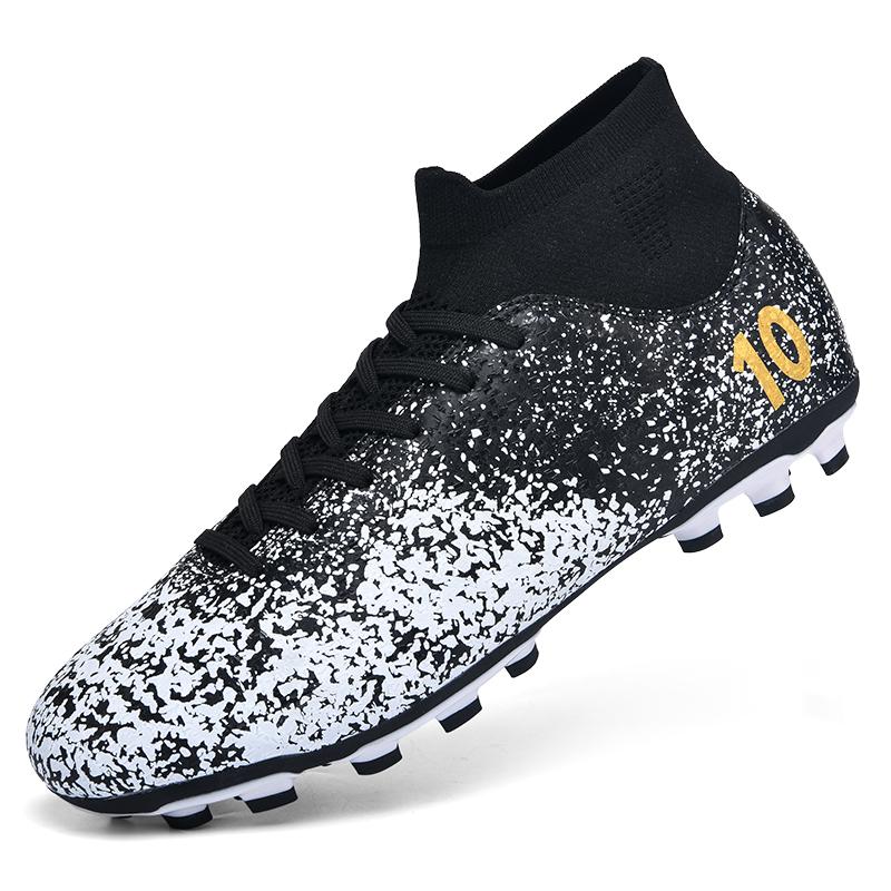

33-47 Мужские футбольные бутсы большого размера с длинным гвоздем, противоскользящие и износостойкие, из искусственного кортотипа TPR, детские футбольные бутсы для улицы 33 чёрный